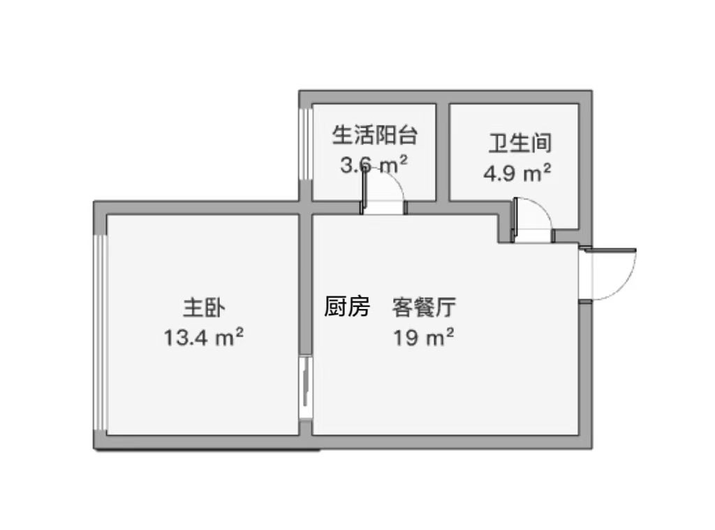 濠南君邑 1室1厅1卫 58.00m&sup2;