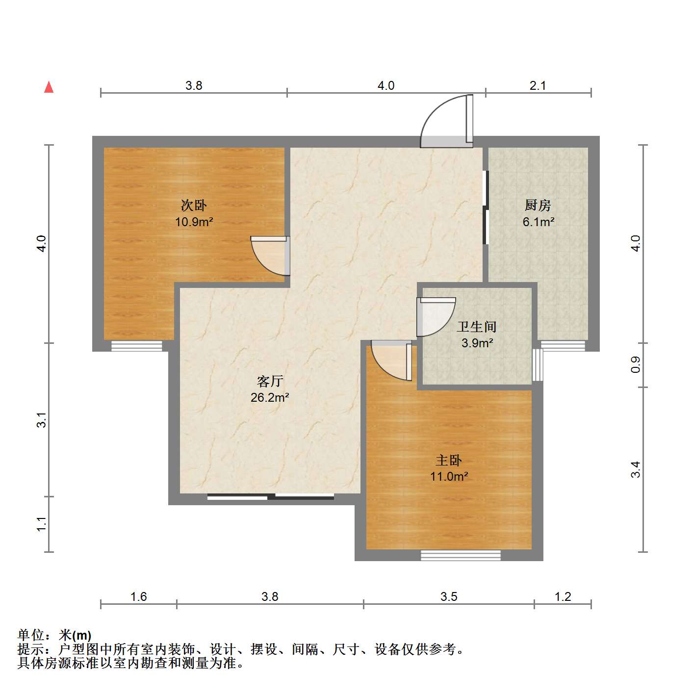 光明幸福天地 2室2厅1卫 88m&sup2;
