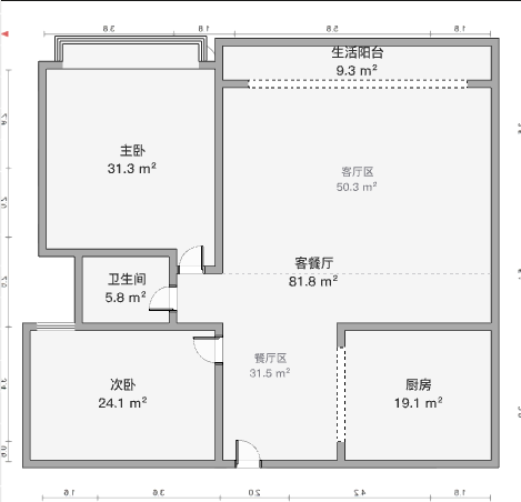 幸福天地二期 2室2厅1卫 88m&sup2;