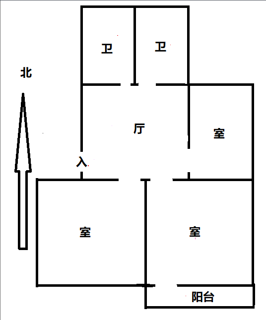 郭里园 3室1厅1卫 68.39m&sup2;