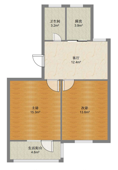 银花苑 2室1厅1卫 66m&sup2;