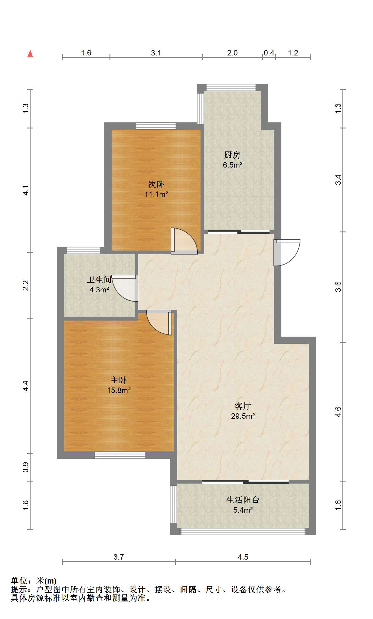 紫东花苑 2室2厅1卫 93m&sup2;