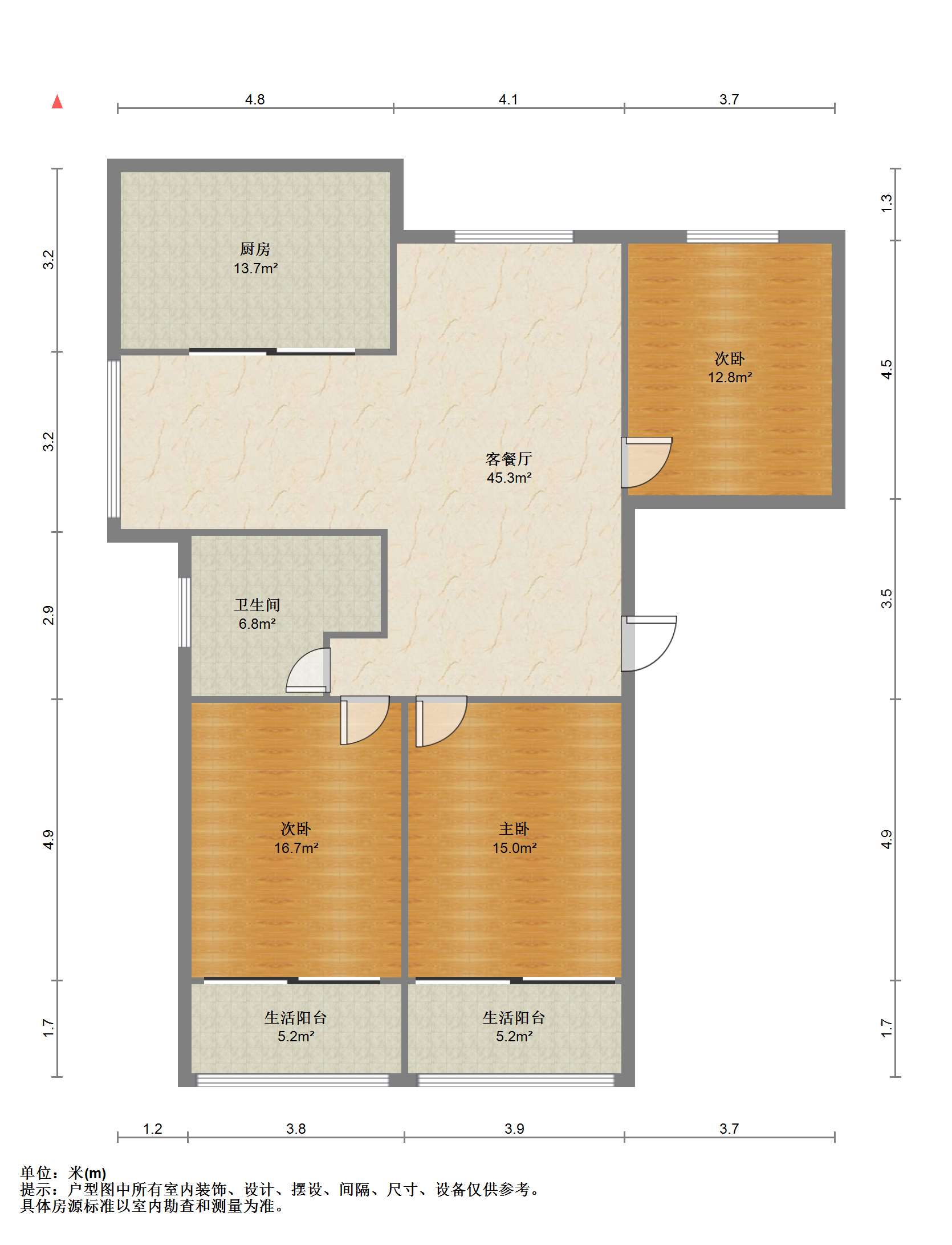 南园路18号大院 3室1厅1卫 127.11m&sup2;