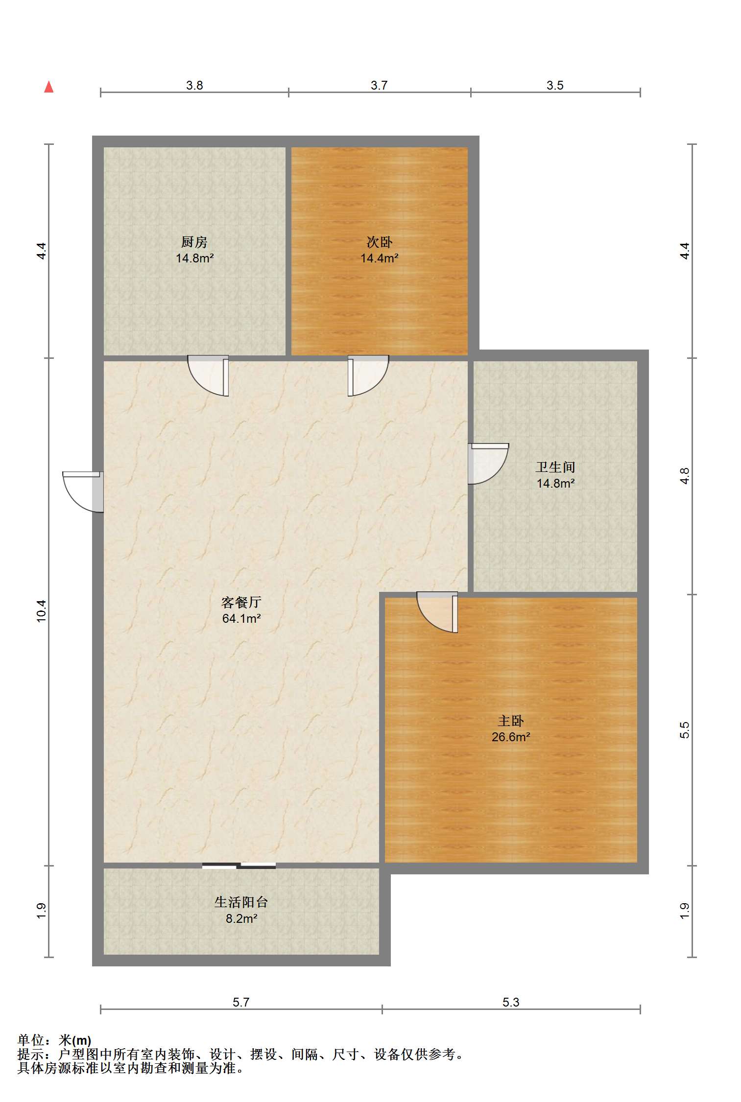 紫东花苑 2室1厅1卫 93m&sup2;