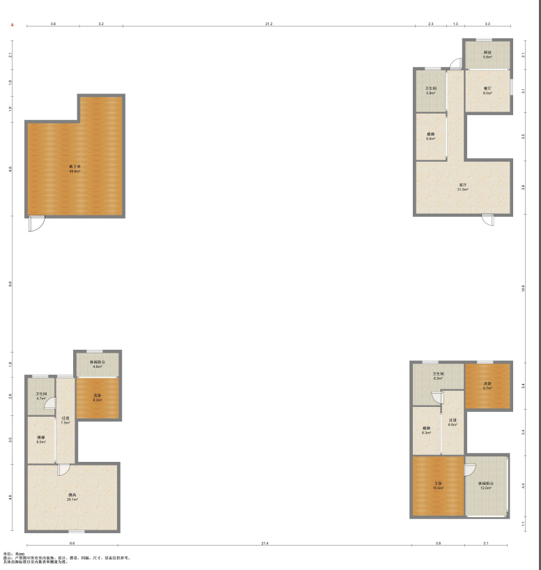中兴兰溪荟 3室2厅2卫 173.00m&sup2;