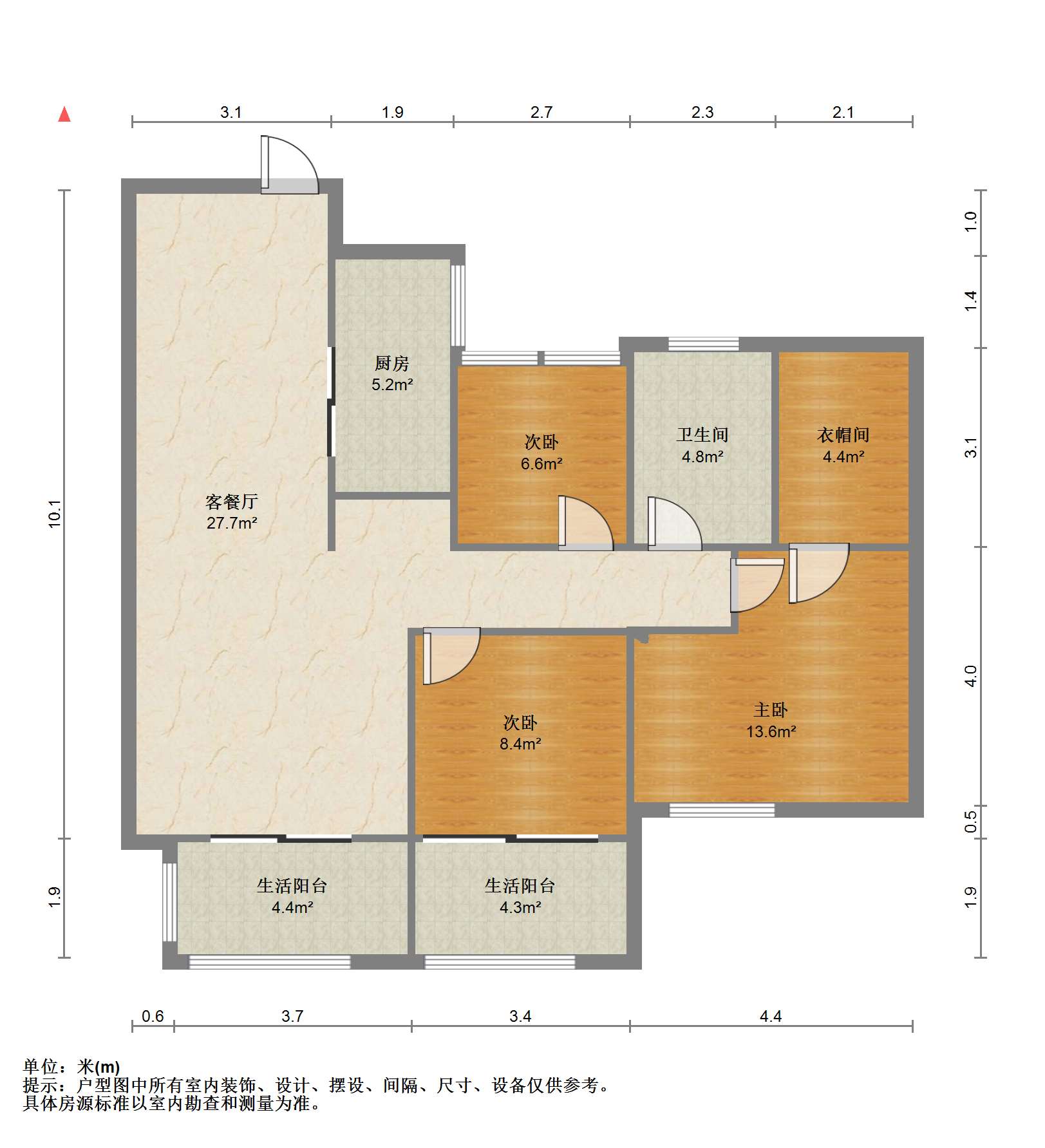 中兴兰溪荟 3室2厅1卫 102.31m&sup2;