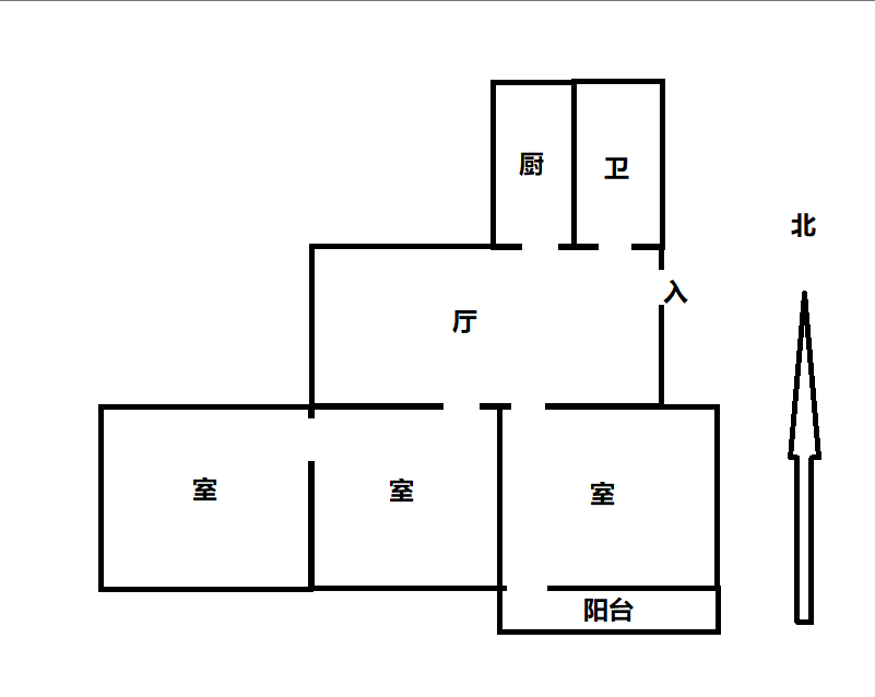 学田苑 3室1厅1卫 80m&sup2;