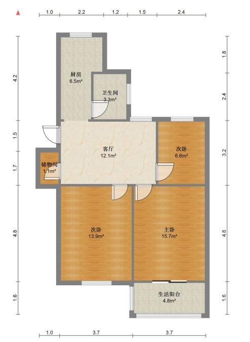 北濠桥新村 3室1厅1卫 73.00m&sup2;