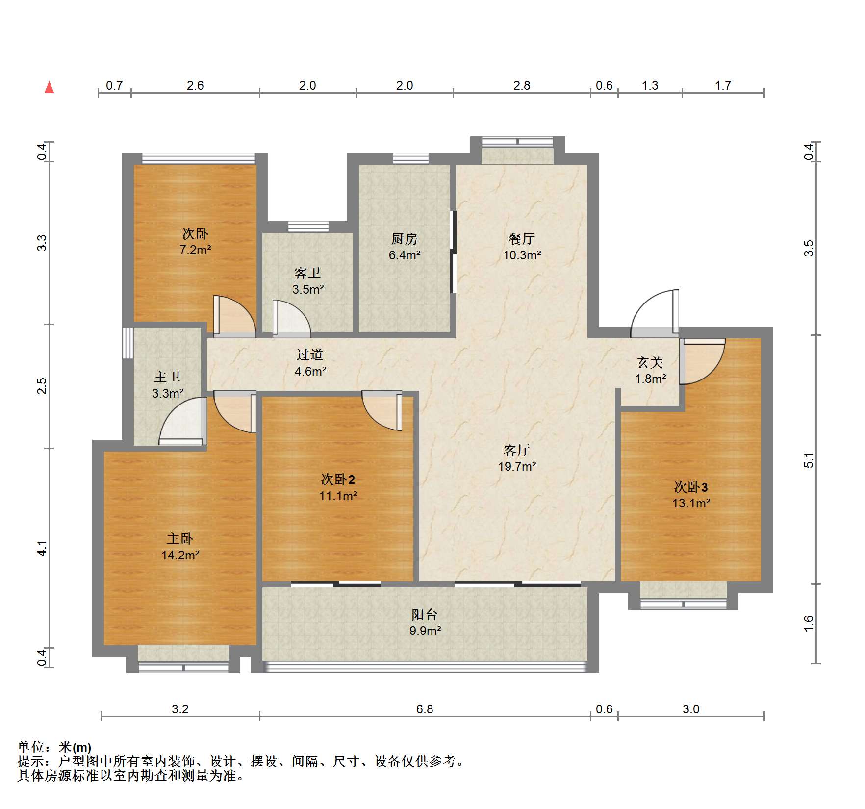 春风南岸西园 3室2厅2卫 136m&sup2;