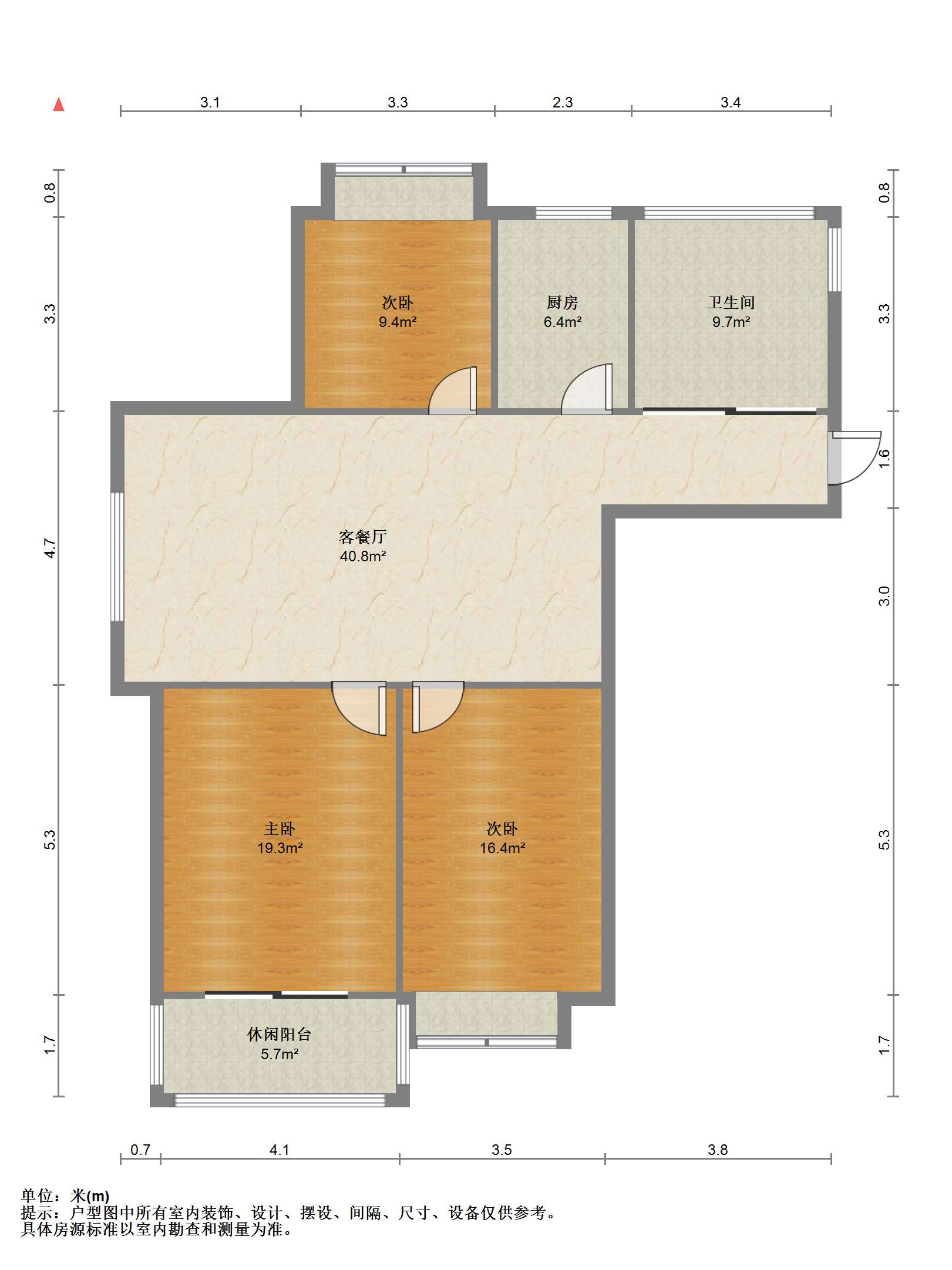 天熹苑 3室2厅1卫 108.35m&sup2;