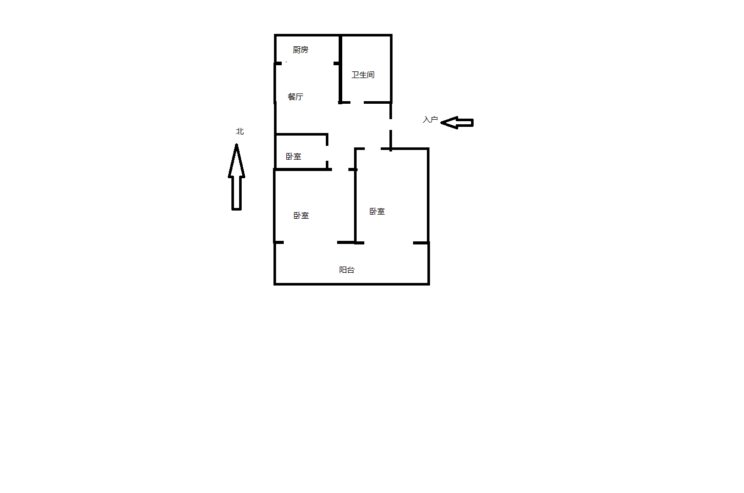 百花南苑 3室1厅1卫 81.00m&sup2;