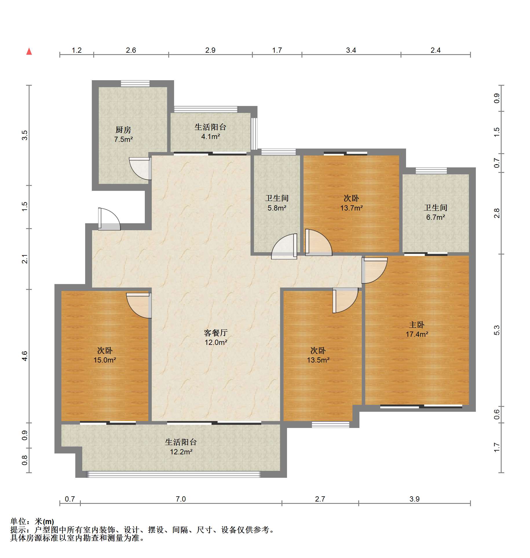 金溪漫花园 4室2厅2卫 166m&sup2;