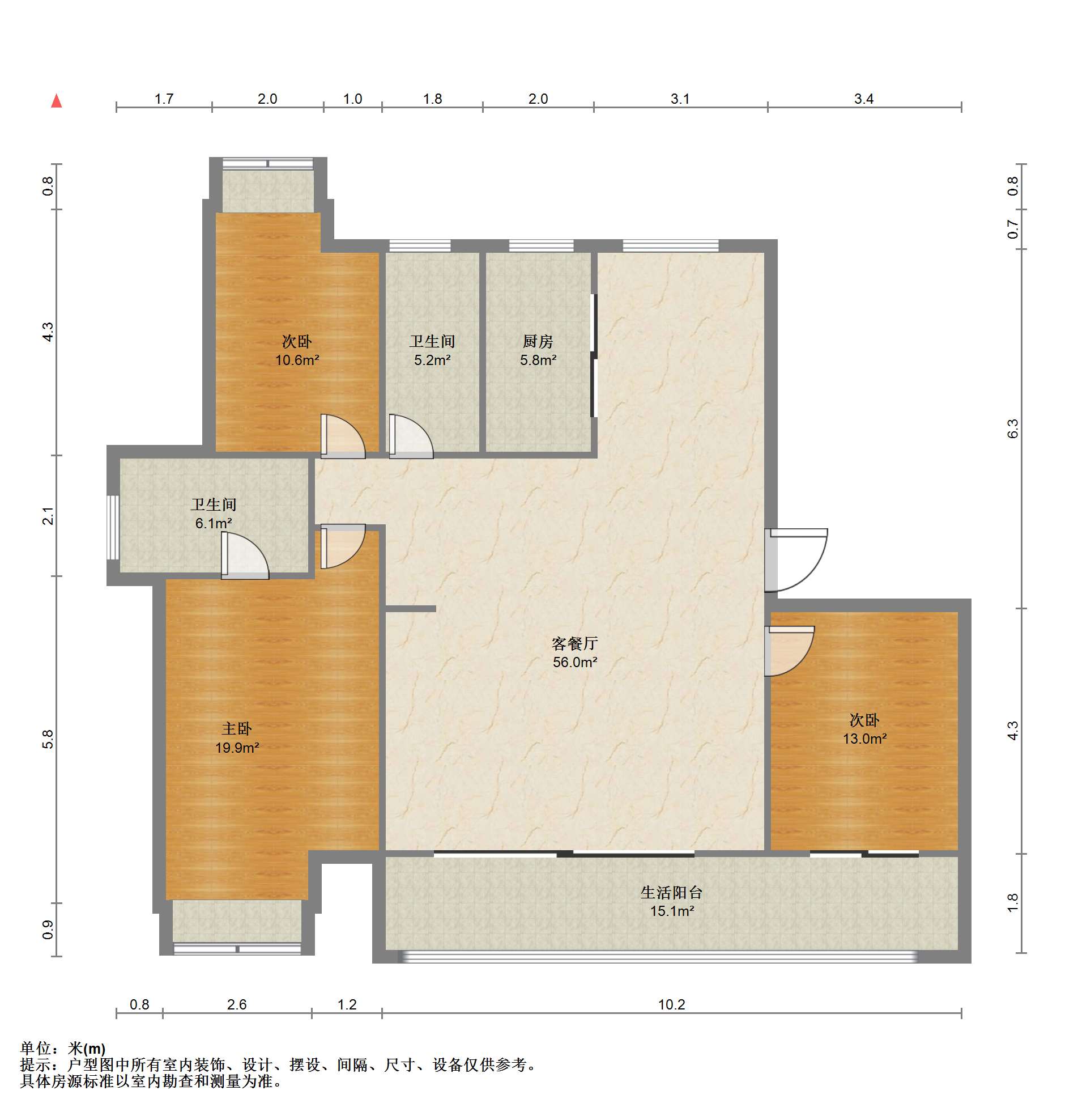滨江道静园 4室2厅2卫 159.85m&sup2;