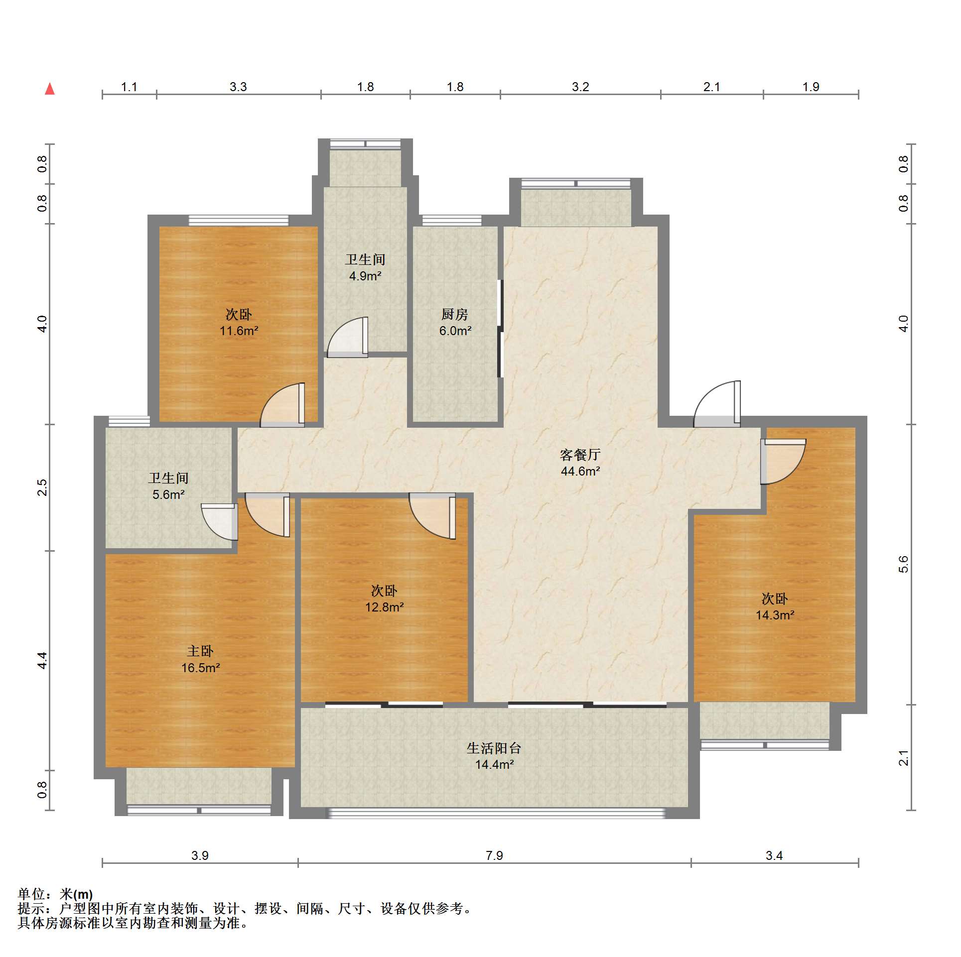 春风南岸东园 4室2厅2卫 141.00m&sup2;