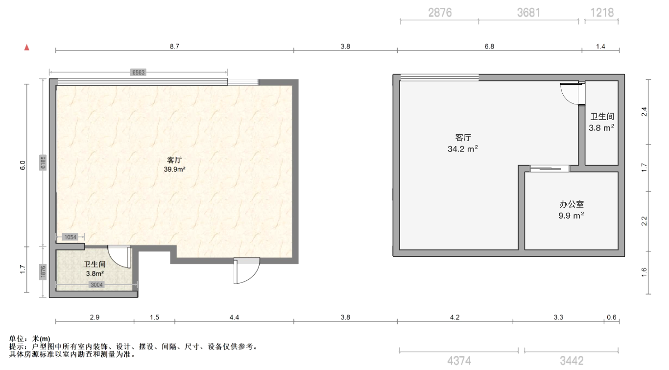 天空之城 2室1厅1卫 96m&sup2;