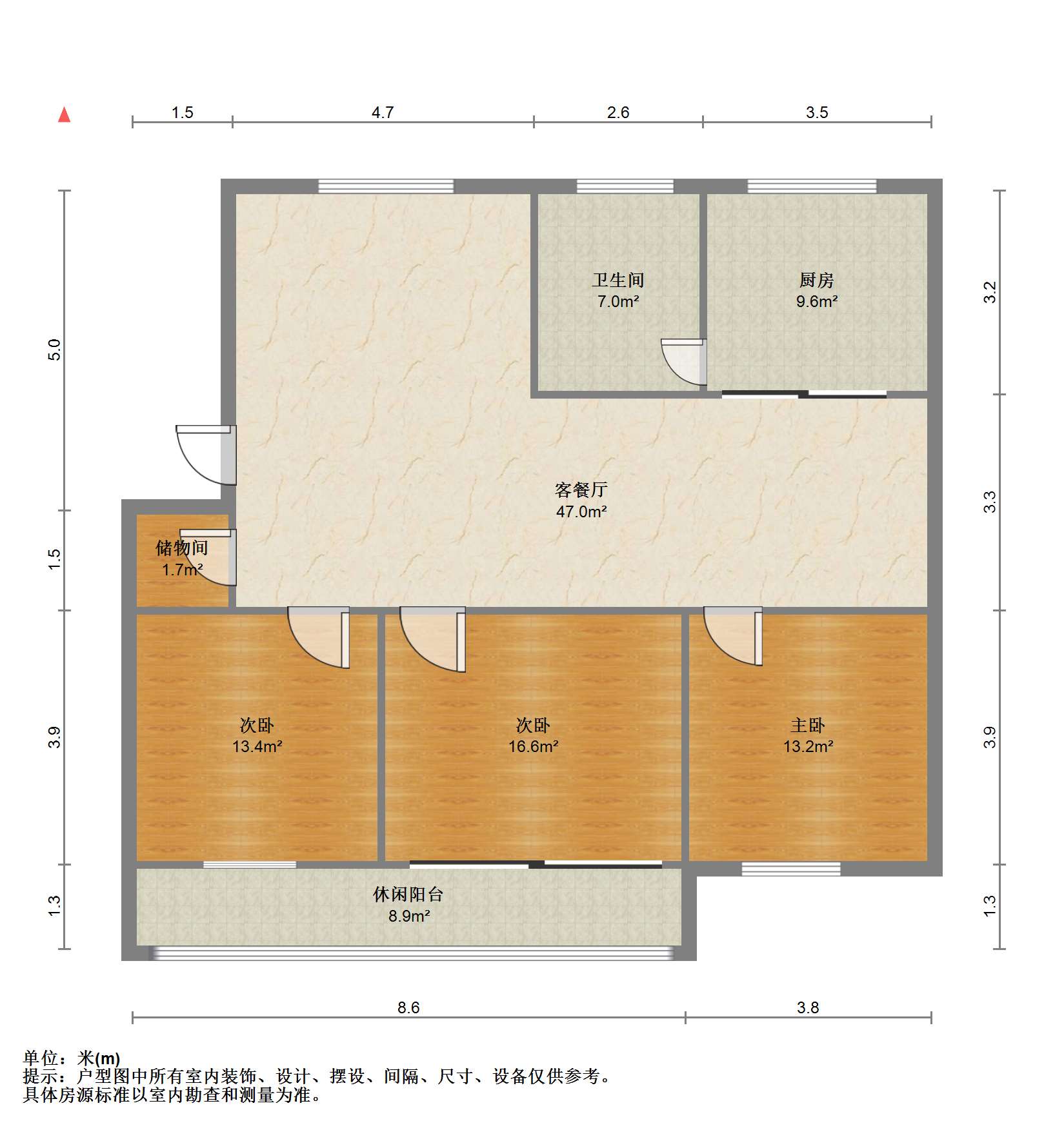 光明南村 3室2厅1卫 122.07m&sup2;