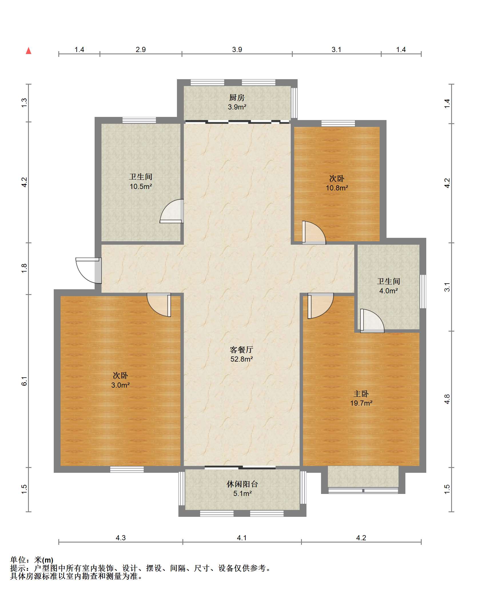 盛和永兴花苑 3室2厅2卫 146.80m&sup2;