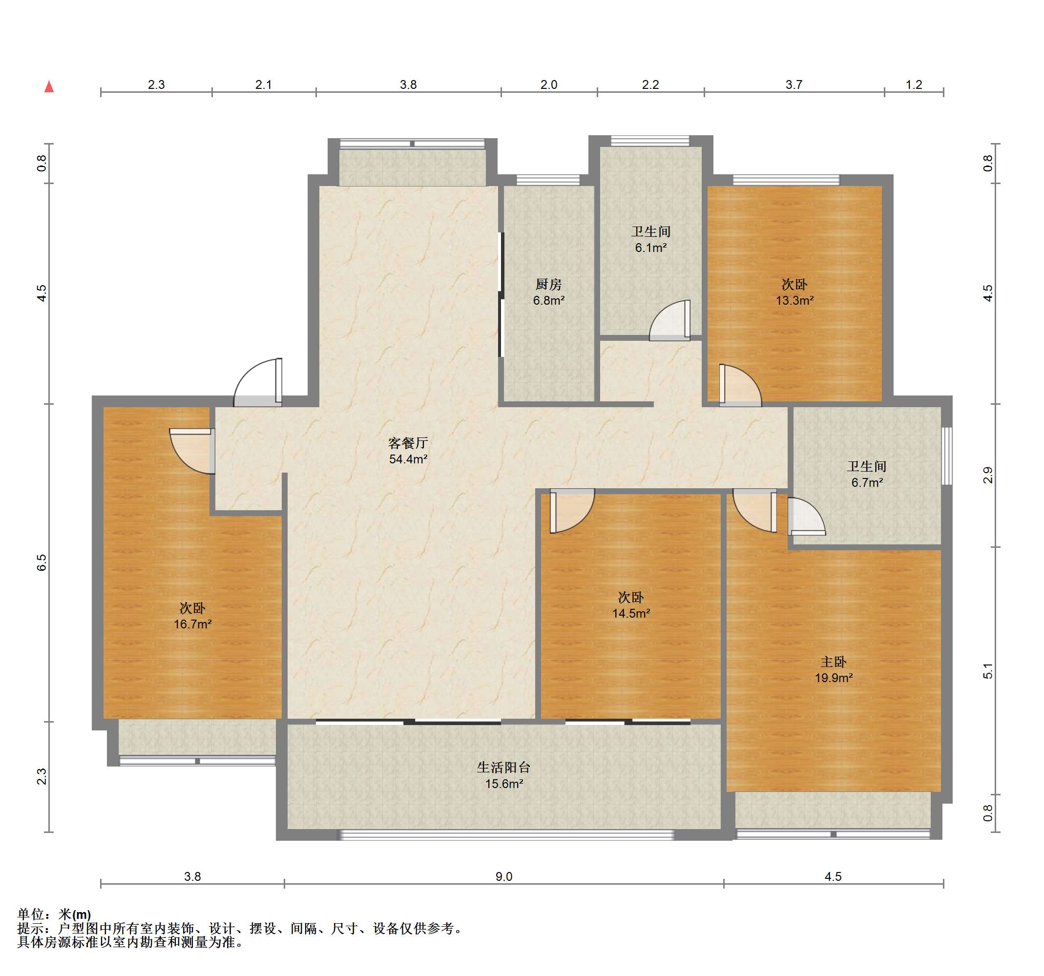 春风南岸东园 4室2厅2卫 136m&sup2;