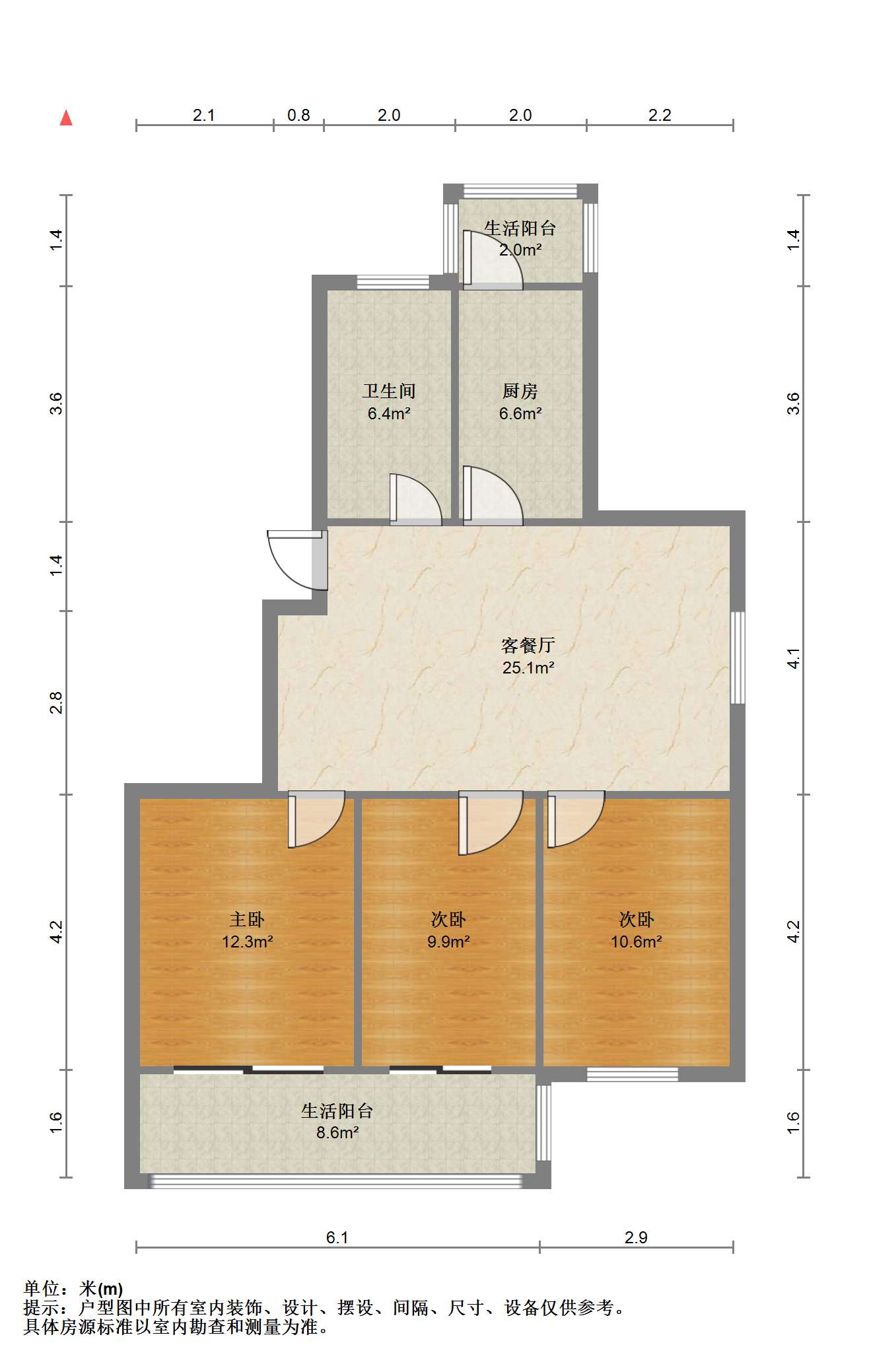 天香苑 3室2厅1卫 108m&sup2;