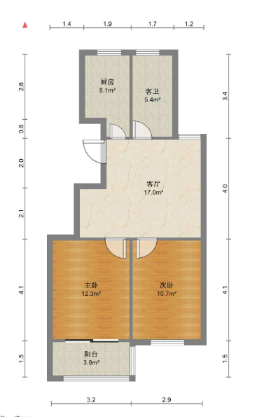 天香苑 2室1厅1卫 78m&sup2;