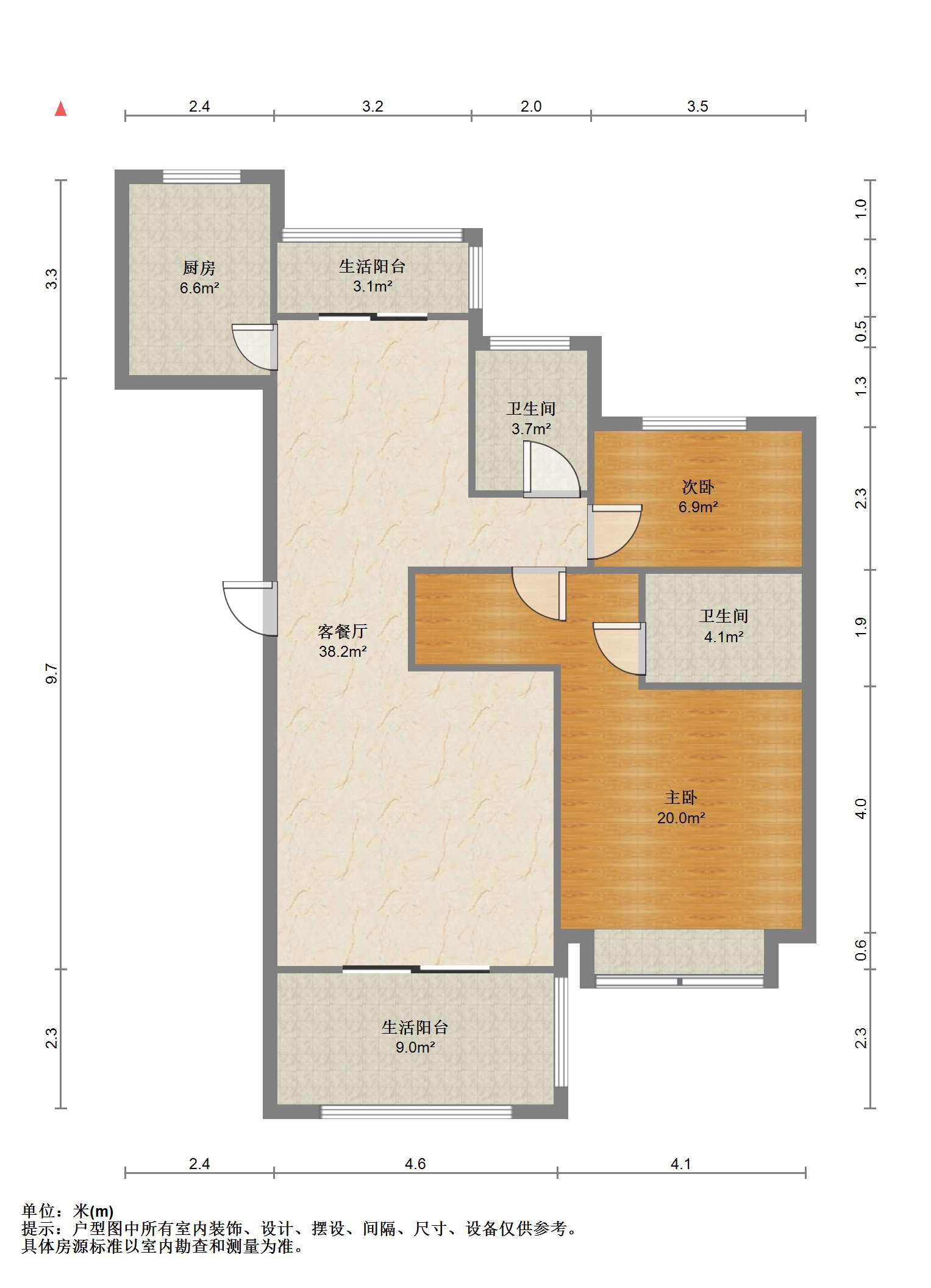 南通1912 2室1厅2卫 113.00m&sup2;