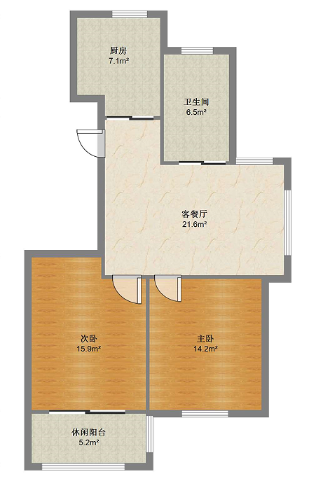 金韵华庭 2室2厅1卫 93m&sup2;