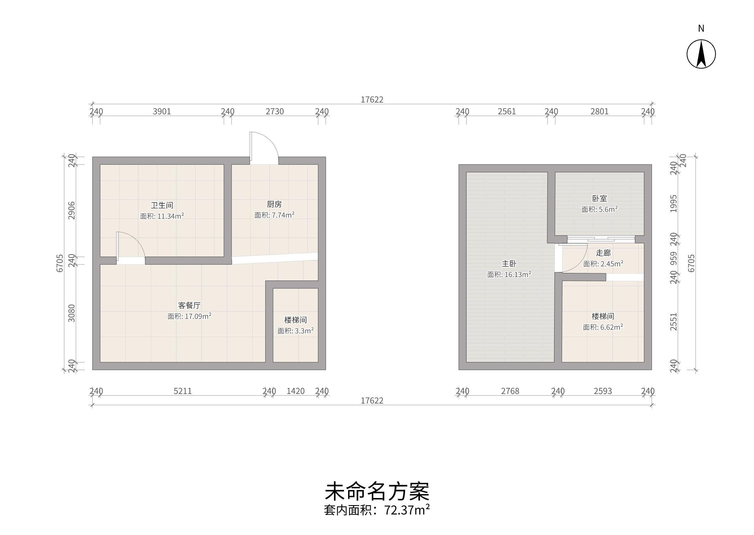 喜悦荟 2室1厅1卫 57m&sup2;