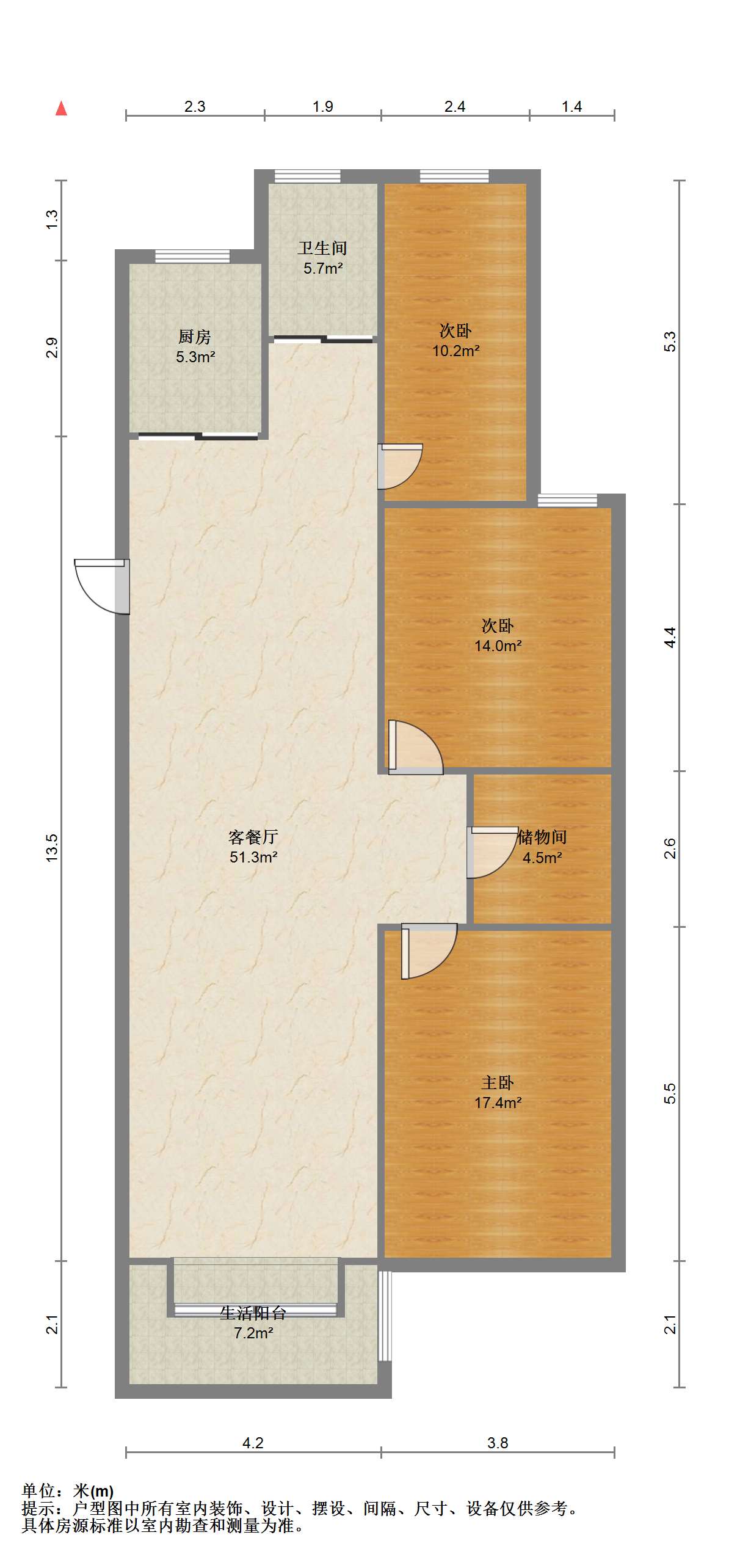 汇富花苑 3室2厅1卫 157.00m&sup2;