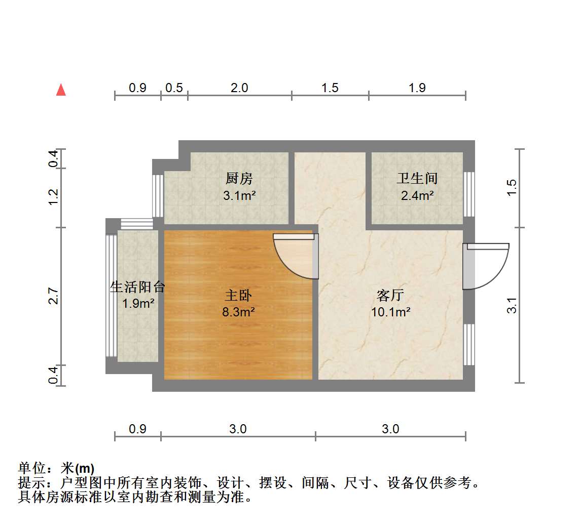 鑫湖国贸中心 1室1厅1卫 40.00m&sup2;