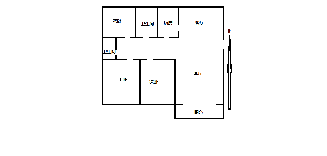 苏建花园城 3室2厅2卫 143.00m&sup2;