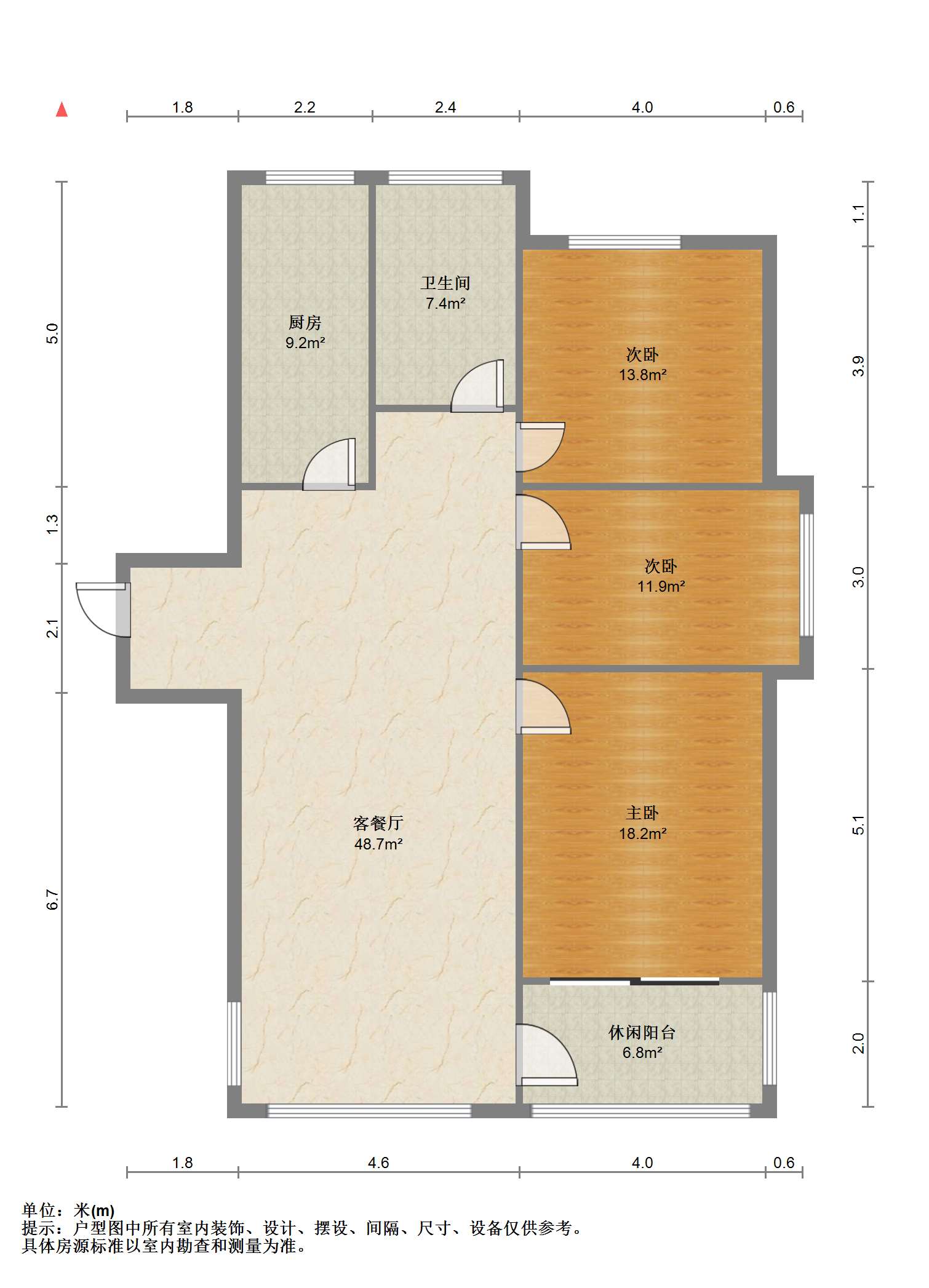 苏建名都城 3室2厅1卫 108.00m&sup2;
