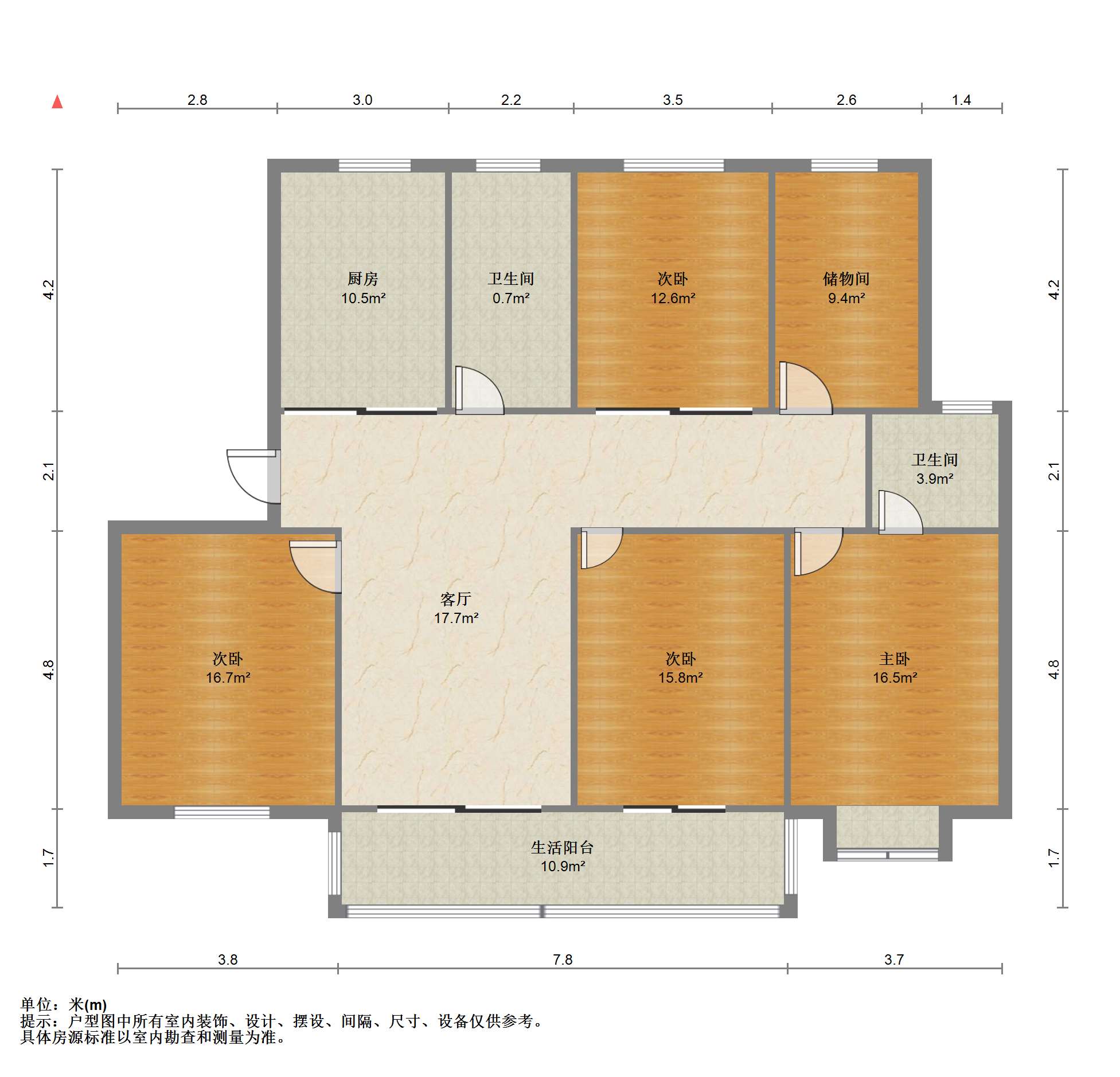 百家花苑 4室1厅2卫 160.00m&sup2;
