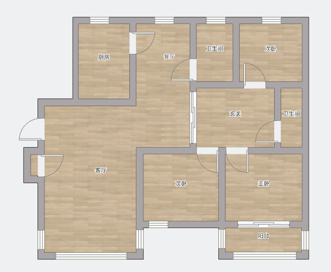 北濠山庄 3室2厅1卫 138m&sup2;