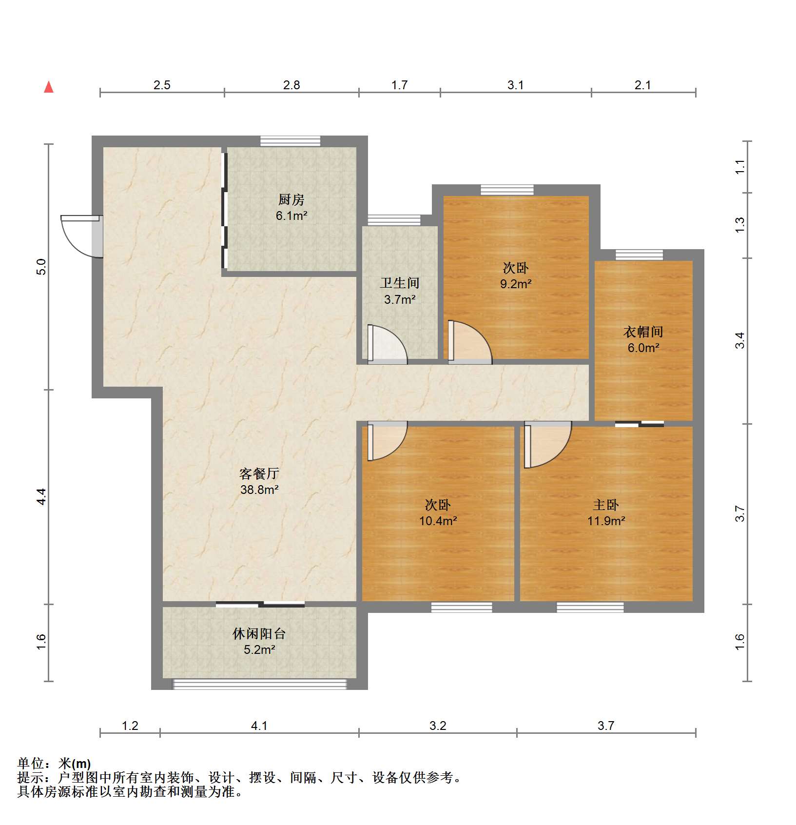 世茂公元 3室2厅1卫 117.00m&sup2;