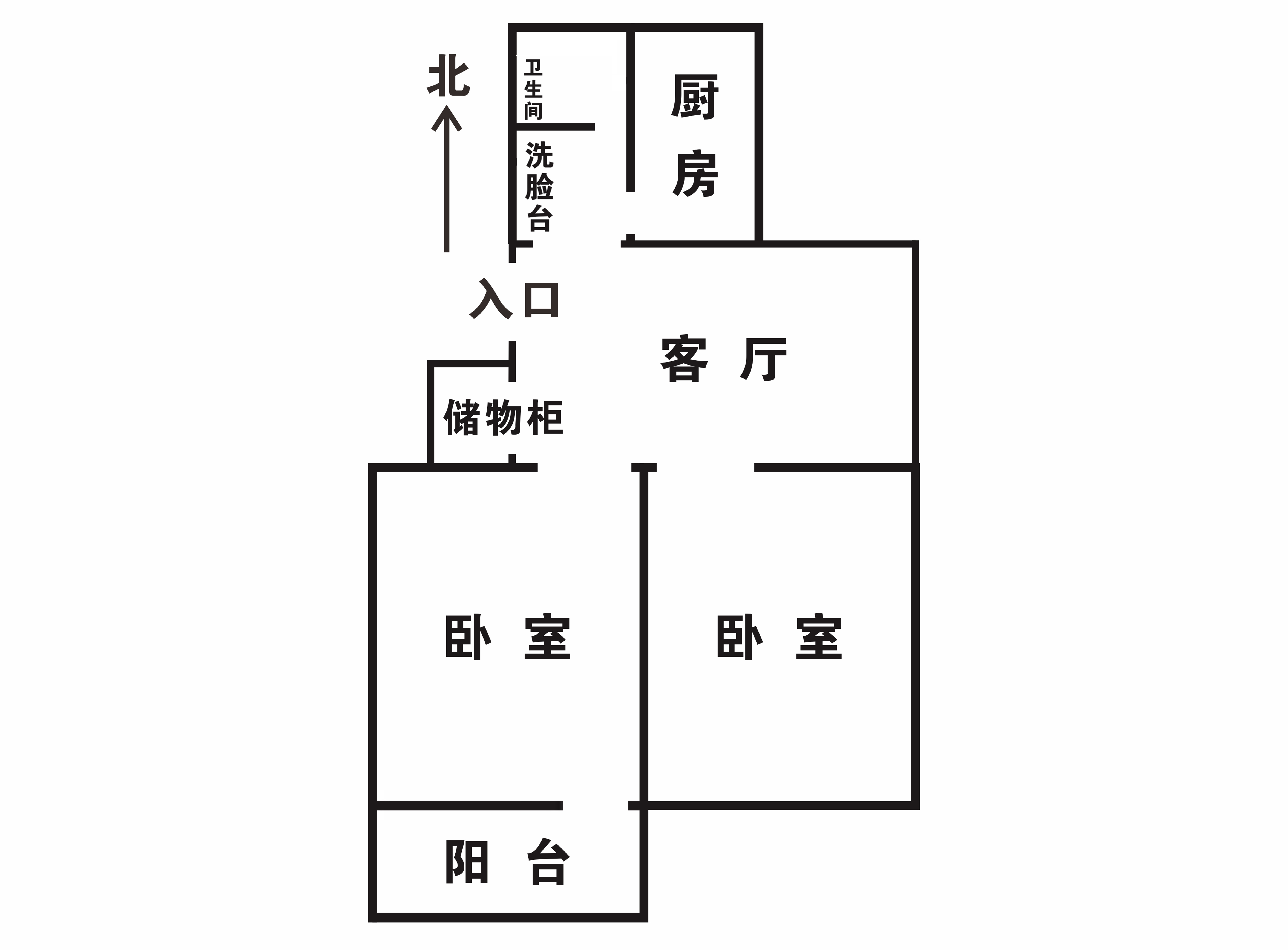北郭东村北区 2室2厅1卫 75.00m&sup2;