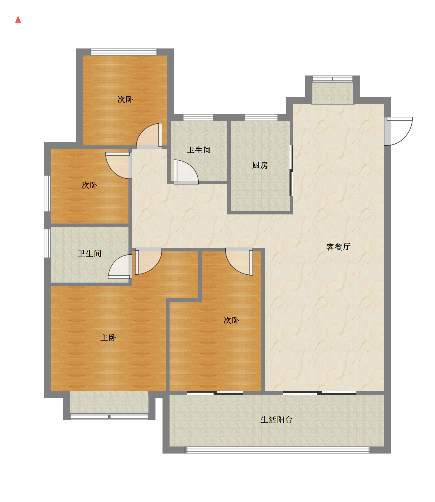 时光漫城 3室2厅2卫 124m&sup2;