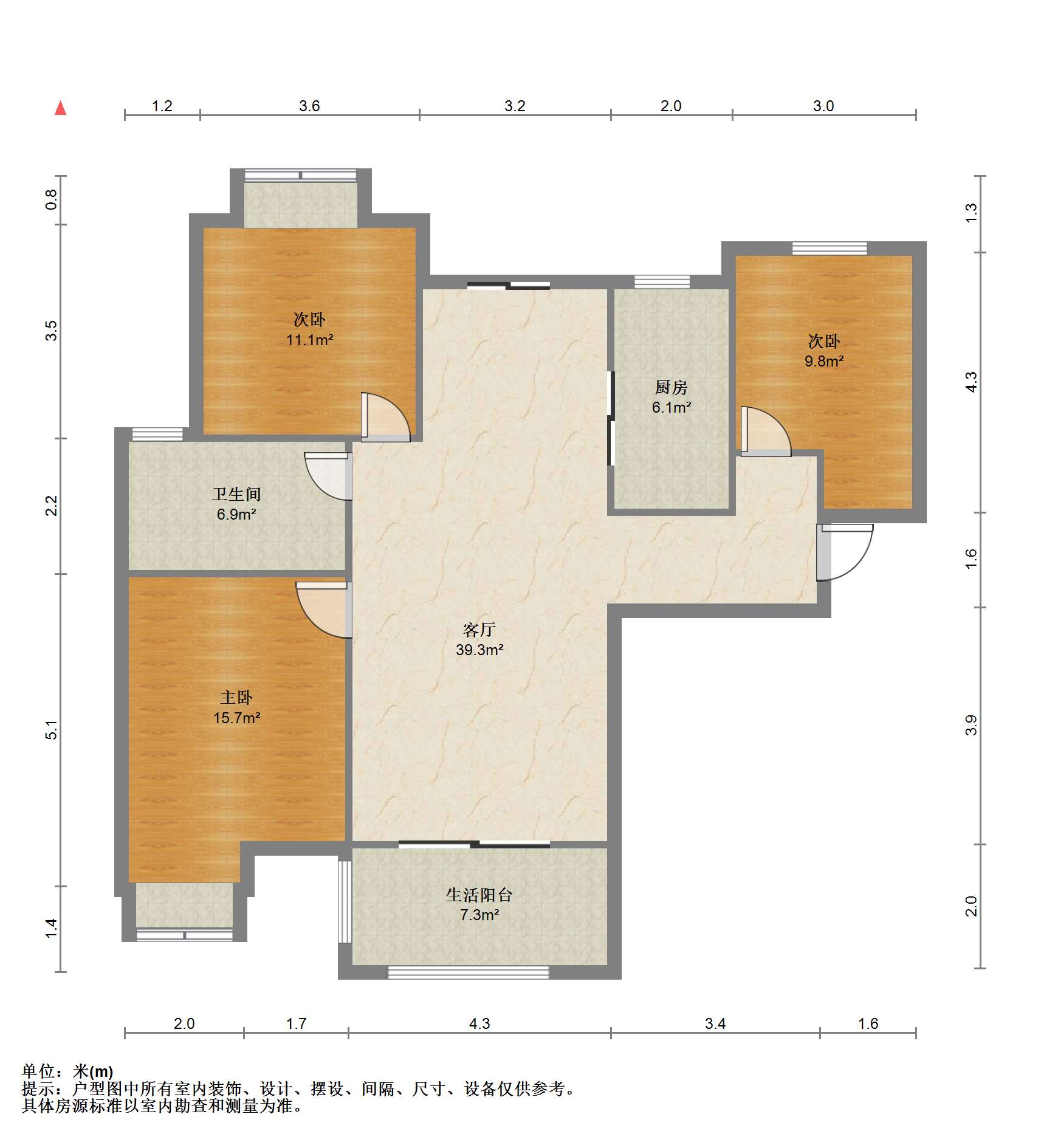 帝奥世伦名郡 3室2厅1卫 130m&sup2;