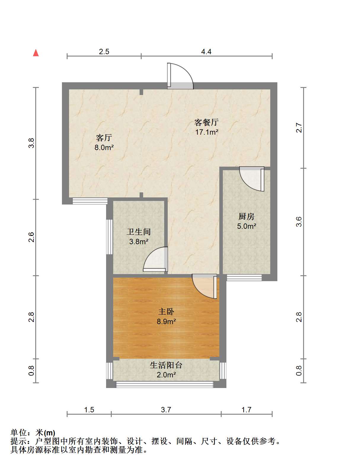 濠景仁居 1室2厅1卫 68.33m&sup2;