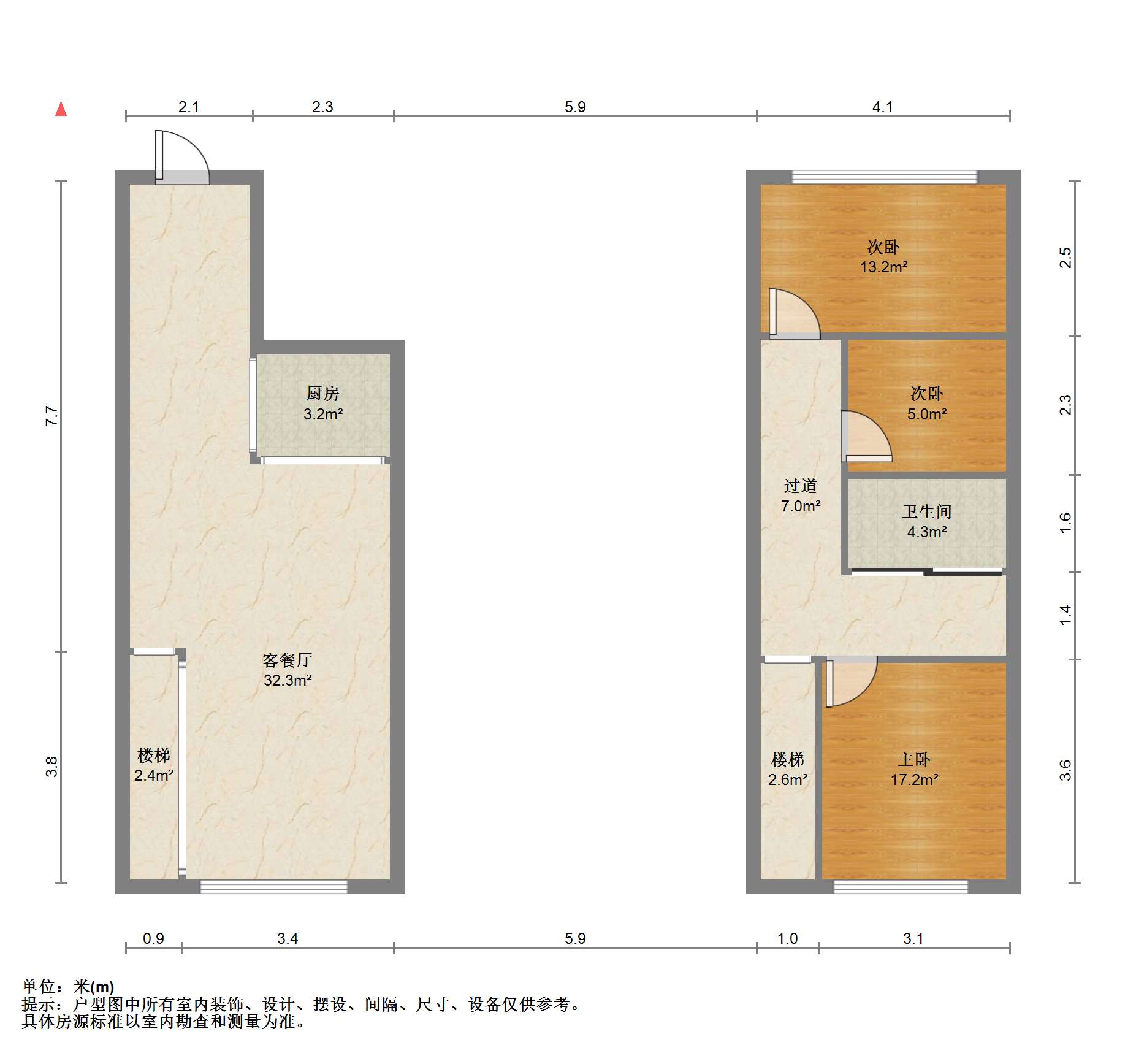 赛格时代广场 3室1厅1卫 62m&sup2;