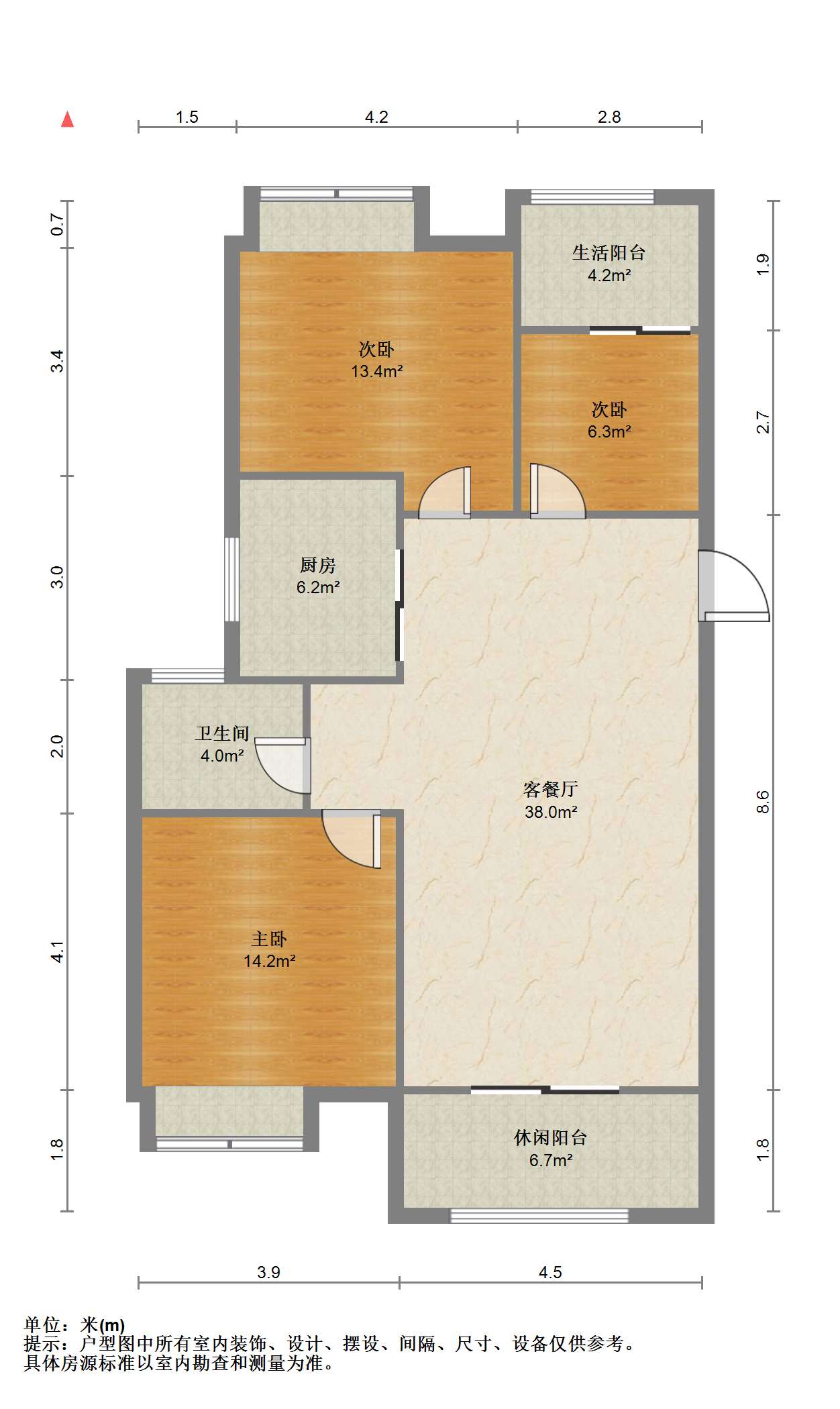 华润悦锦湾 3室2厅1卫 96.00m&sup2;