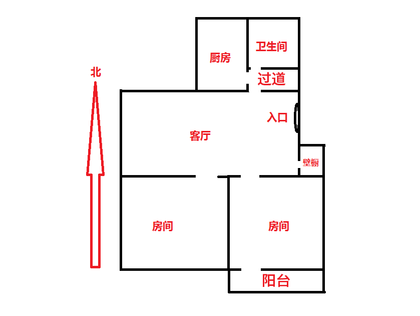 北郭东村北区 2室1厅1卫 77m&sup2;