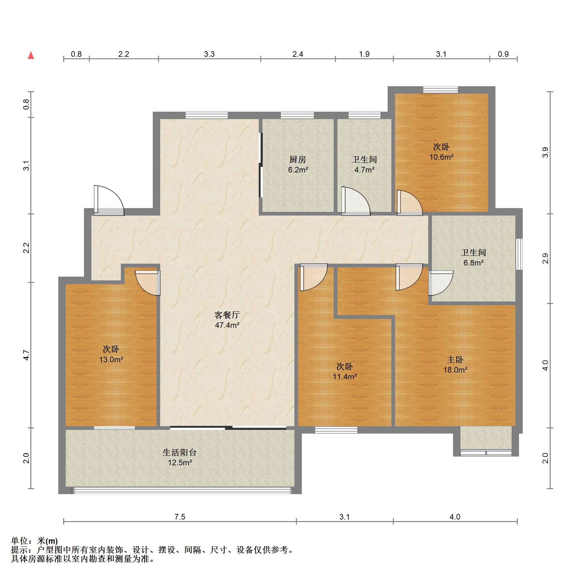 中梁望府 4室2厅2卫 147.79m&sup2;