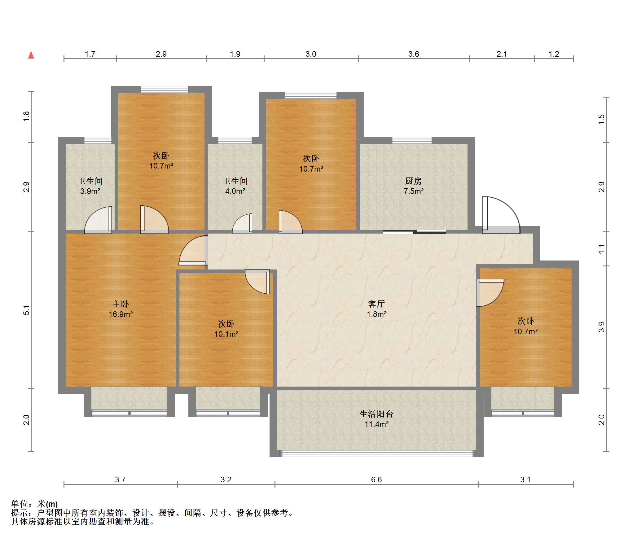 佳期漫 5室2厅2卫 144.8m&sup2;