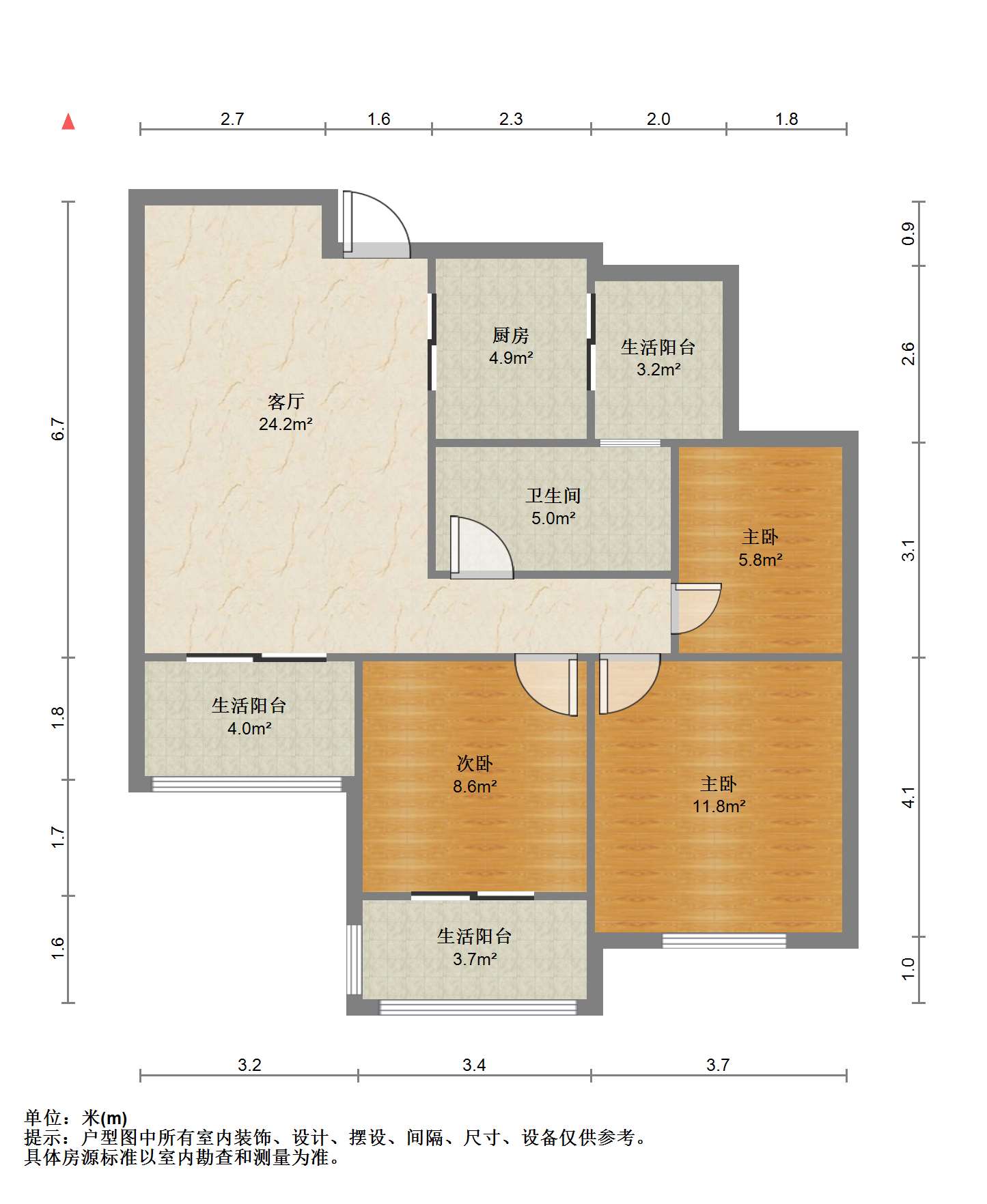 世濠花园 3室1厅1卫 93.00m&sup2;