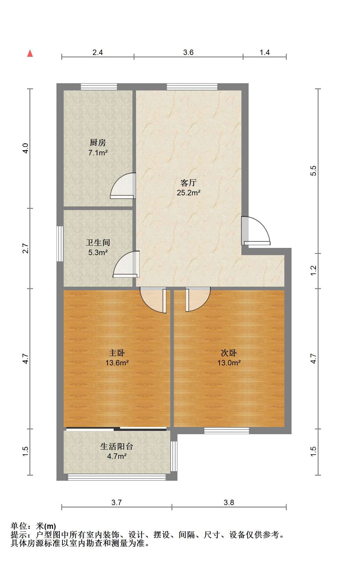 外滩小区 2室1厅1卫 77.64m&sup2;