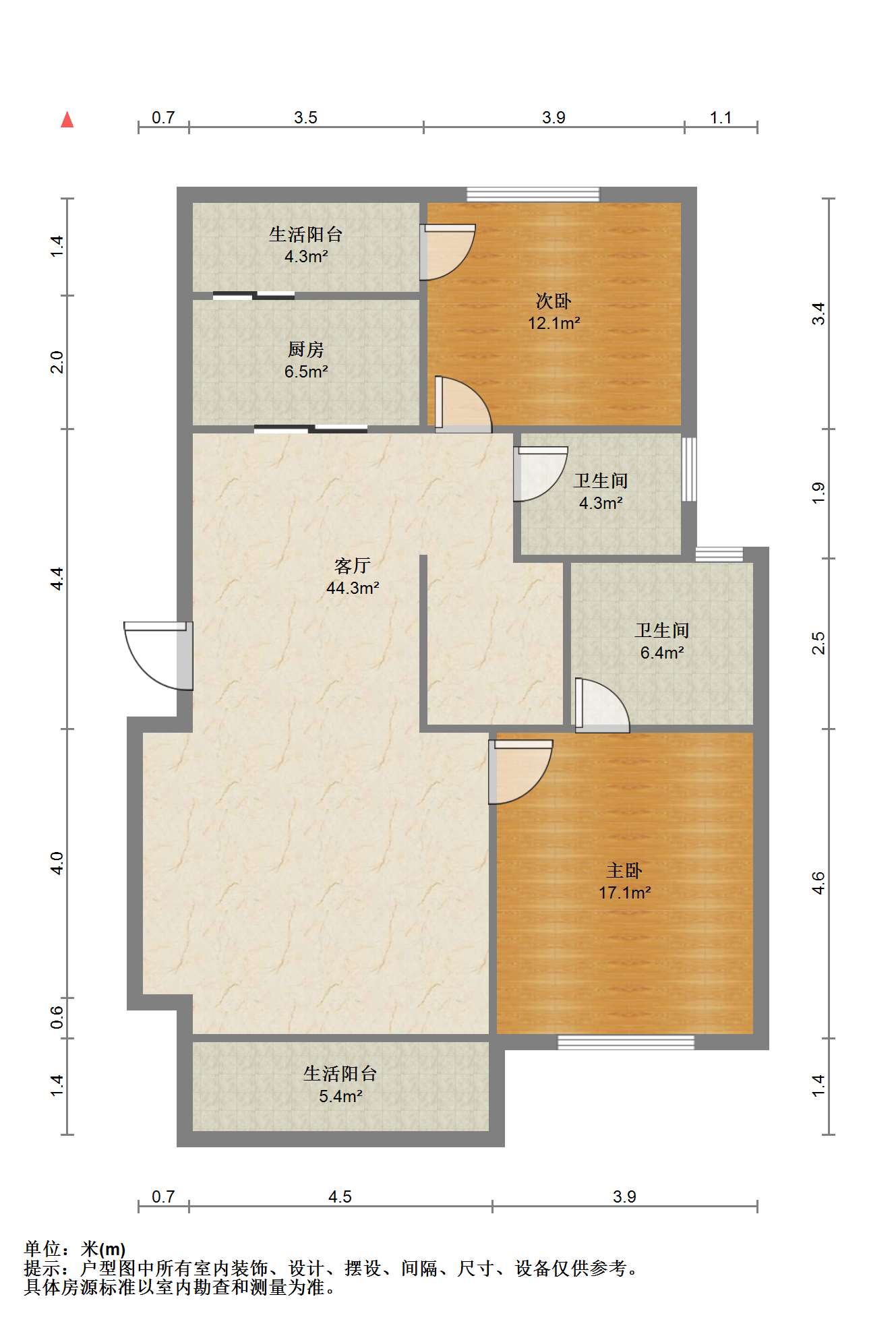 星湖郡 2室2厅2卫 114m&sup2;