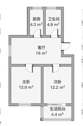 学田苑 2室1厅1卫 70m&sup2;