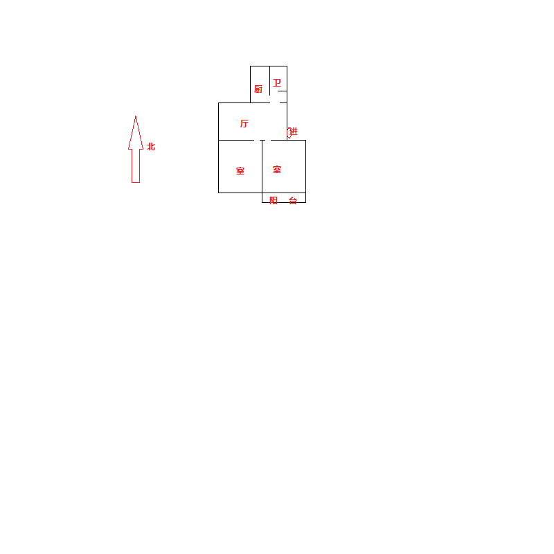 郭里园 2室2厅1卫 67.80m&sup2;