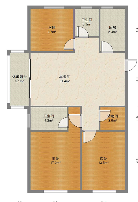 碧桂园天玺湾北区 3室2厅2卫 118.99m&sup2;