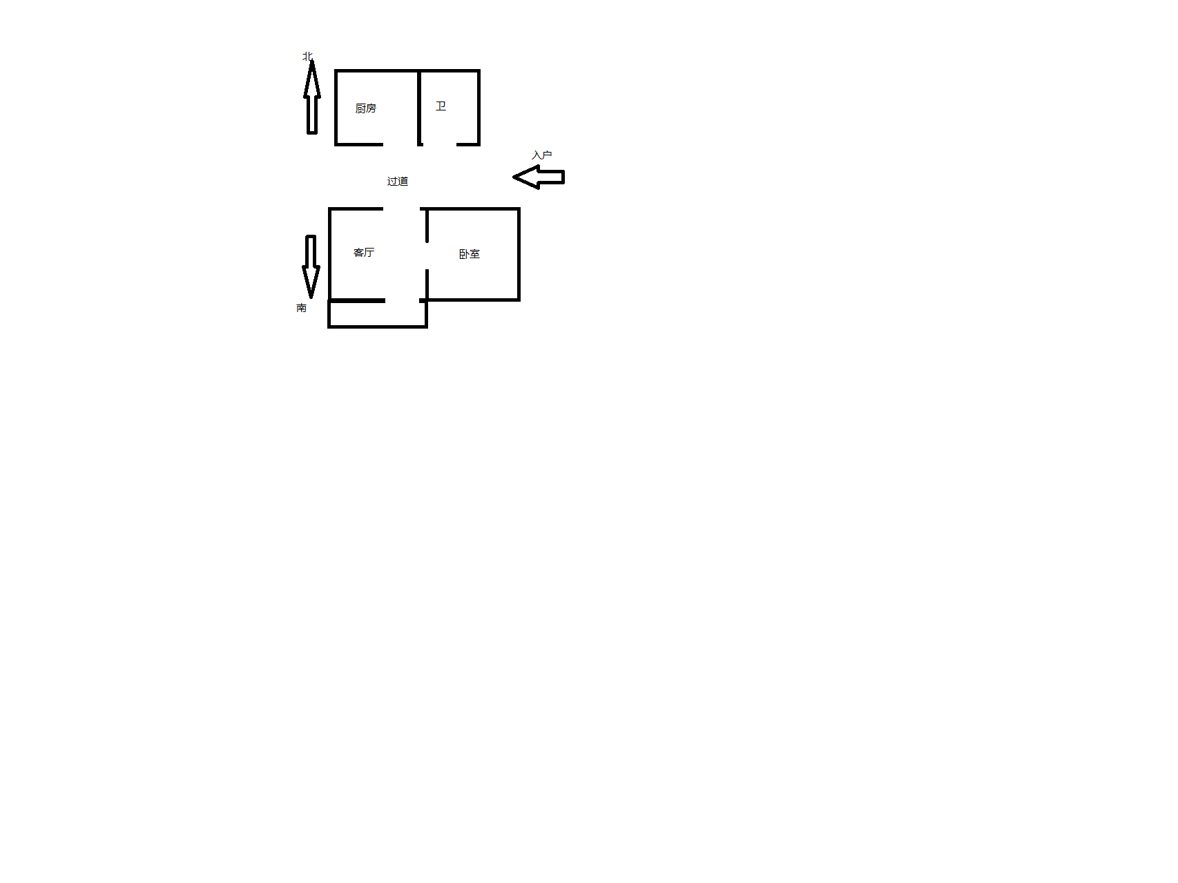 青年路新村 1室1厅1卫 49.5m&sup2;